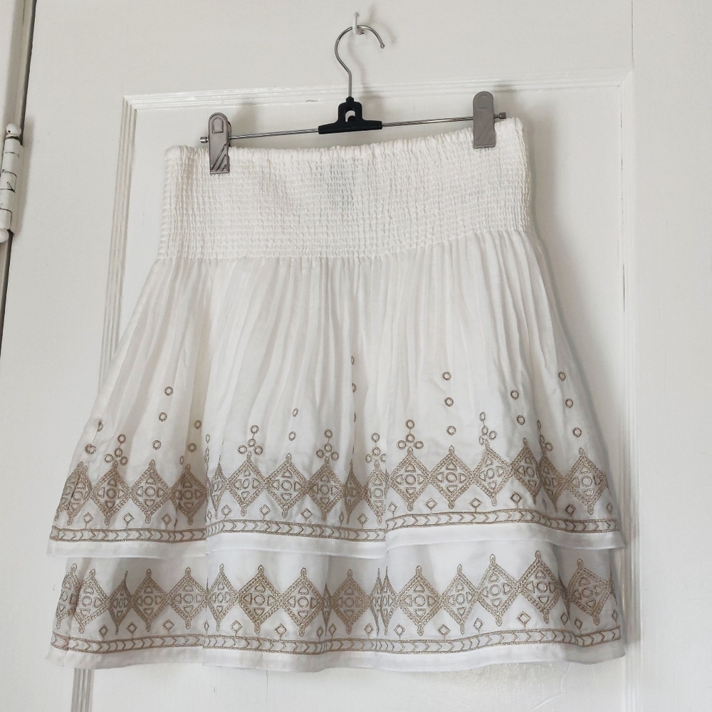White House Black Market Smocked Skirt NWT